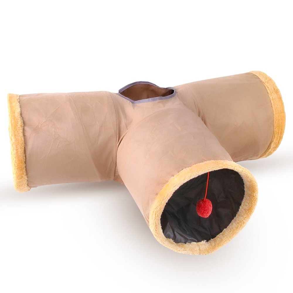 Collapsible indoor cat exercise tunnel